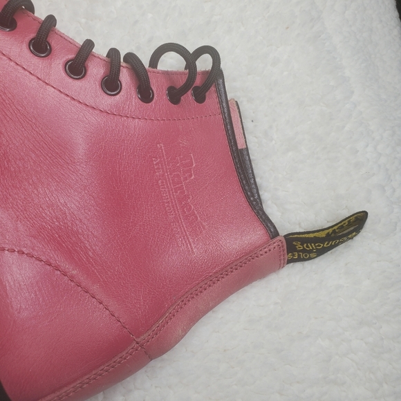 Dr. Martens 1460 Pink Leather Lace Up Chunky Ankle Boots - Picture 12 of 15